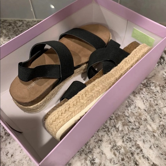 Madden Girl Womens Cybell Espadrille Wedge Sandal Black 6.5 - Picture 7 of 8
